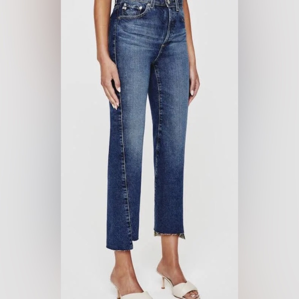 AG Contour360 Twisted Alexxis High Rise Vintage Straight Crop Jeans 29